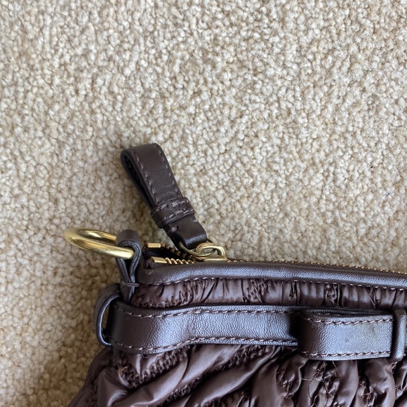 Coach Limited Edition Brown Quilted Nylon Bag w/ Purple Lining; w/ Dust Cover - Picture 8 of 10